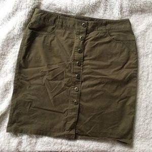 New York & Company Olive Green Button up skirt 12